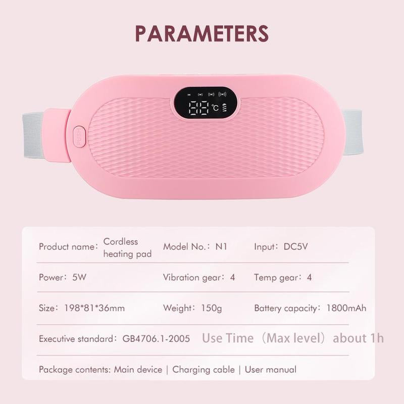 Multi-Purpose Electric Belly Warming Belt, 1 Set Cordless Massage Belly Belt, Portable Hot Compress Massage Abdomen Waist Belt for Women, Winter Gift, Valentine'S Day Gift