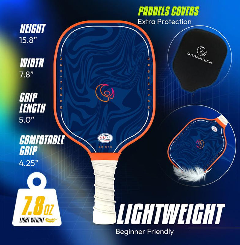 Pickleball Paddles Set of 2, USAPA Approved Pickleball Set with 4 Balls, 2 Cooling Towels, Pickleball Bag for Men and Women