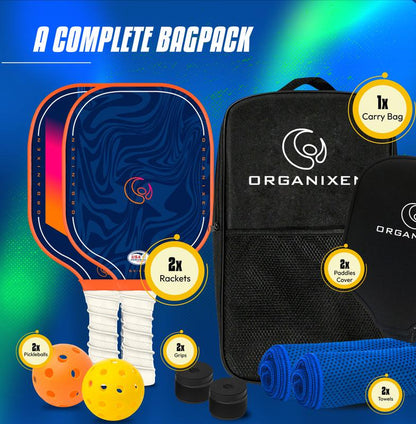 Pickleball Paddles Set of 2, USAPA Approved Pickleball Set with 4 Balls, 2 Cooling Towels, Pickleball Bag for Men and Women